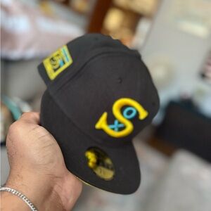 New Era Black Cap with Yellow Embroidery